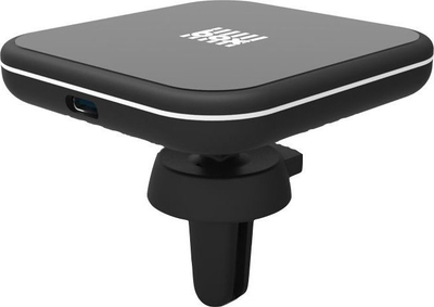 Магнетски полнач за автомобил BOX Products 10W, Qi безжичен, алуминиум, црн
