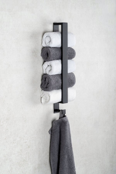 Mbajtëse peshqirësh Ridder Towel Holder Style, 400 mm, e zezë mat