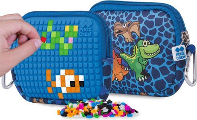 Çantë PIXIE CREW Dinosaur, me panel silikoni, 15 cm, blu
