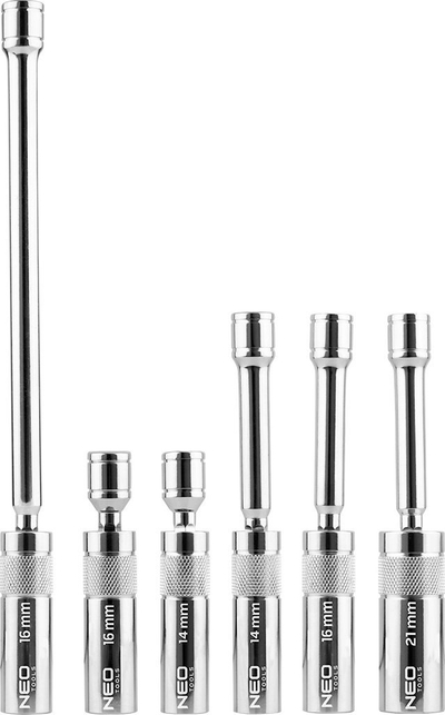Set bitash për buji NEO Tools 08-095, 6 copë, në kuti plastike, argjendtë
