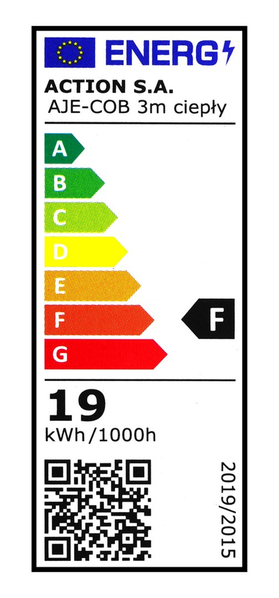LED лента Activejet AJE-COB, 3m, 1800lm, IP20, топло бела