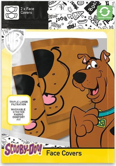 Maskë mbrojtëse Scooby Doo, 3 shtresa, 2 copë në paketë, me shumë ngjyra
