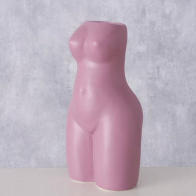 Vazo porcelani Boltze Aurice, si siluetë goca, 16 cm, rozë