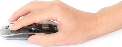 Mouse pa kabëll Manhattan Transparent, 800 1600 dpi, RGB, i zi transparent