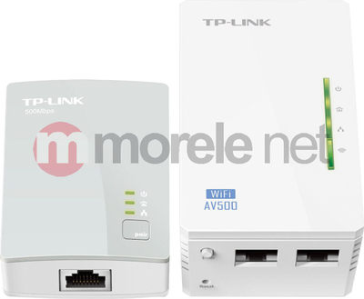 Adapter powerline TP-Link TL-WPA4220 Starter Kit, HomePlug AV 500Mbps, Wi-Fi N 300Mbps, i bardhë