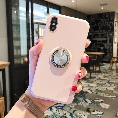 Mbulesë silikoni me unazë për telefon iPhone 12 Pro Max, rozë