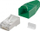 Prizë RJ45 Goobay, e blinduar CAT 5E, me mbulesë gome, jeshile