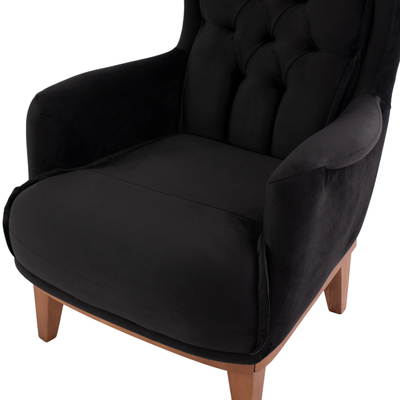 Fotel bergere Bennington Velvet HM9313.01, 75x100x100 cm, kadife, e zezë