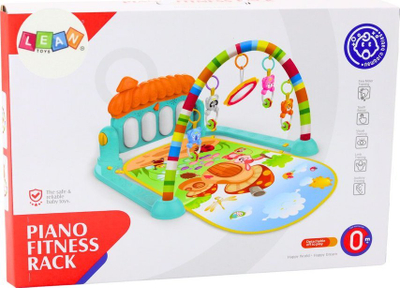 Mato gjimnastike edukative për fëmijë Lean Toys Pianinko, me pianino, me tinguj, shumëngjyrëshe