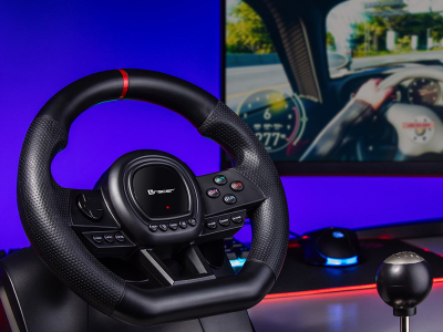 Timoni lojërash Tracer Simracer 6in1, 270°, me pedale dhe levë marshe, i zi