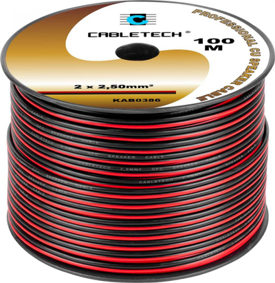 Kabllo boksi Cabletech KAB0386, 2 x 2.5 mm², e zezë me të kuqe