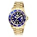 Orë dore Invicta Pro Diver, kuarc, çelik inox, ari blu