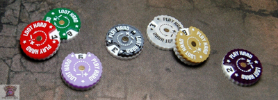 Trackera numërues për lojë tavoline, set 0–9, 25mm, ngjyra përzi
