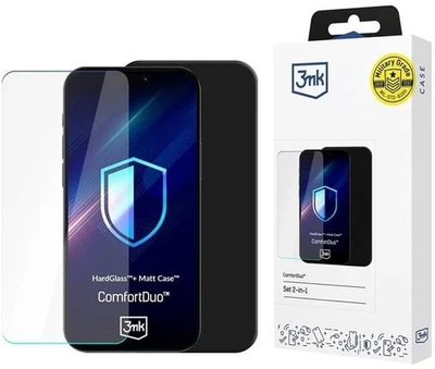 Set mbrojtës 3MK ComfortDuo, xham + kapak për iPhone 17 Pro, matte, i zi