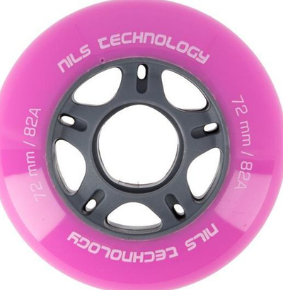 Rrota NILS Extreme, PU, 72x24, 82A, rozë, 4 copë