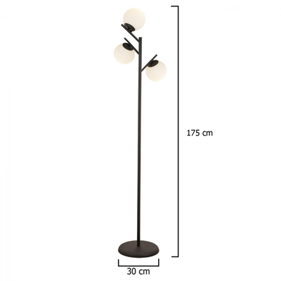 Llambë dyshemeje 3-spot 30×175 cm (HM7433.01), zezë/ bardhë