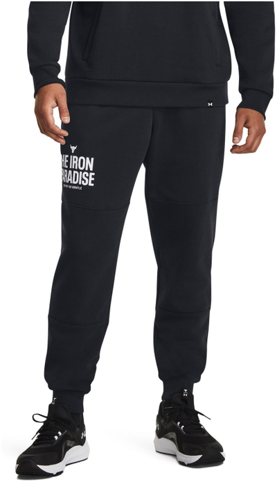 Спортски панталони Under Armour Project Rock Rival Fleece, за мажи, црни