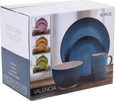 Set enësh darke Koopman Valencia, 16 copë, qeramike, jeshile