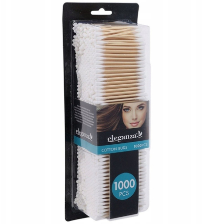 Bastonë pambuku Eleganza, bambu, 1000 copë, të bardhë