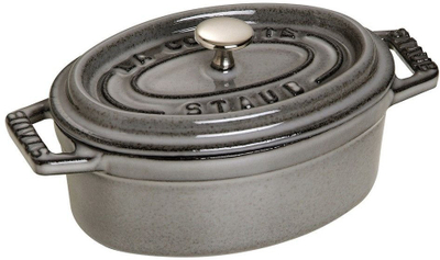 Tenxhere gize Staub Oval Cocotte, 11 cm, 0.25L, gri