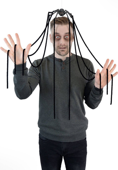 Dekor Halloween Arpex Spider, merimangë 80 cm, me këmbë të gjata, e zezë