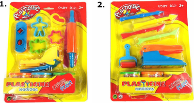 Set plasteline Plasticine Magical Play Set, me vegla për forma dhe prerje, shumëngjyrësh
