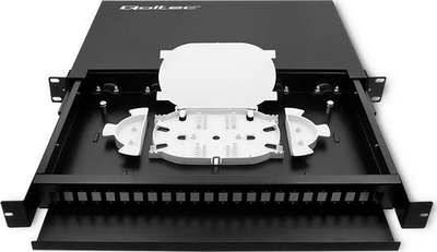 Kuti shpërndarëse me fibra optike Qoltec (54480), 4 porte SC / SX, e zezë