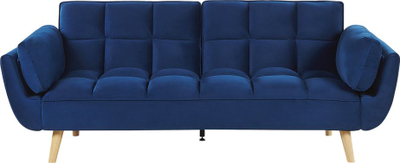 Divan-krevat ASBY Velvet, 3 vende, kadife, blu e errët