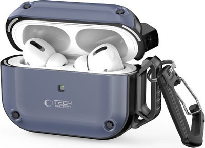 Футрола Tech-Protect Rough Hook за Apple AirPods Pro 1 2, PC TPU, Steel Blue