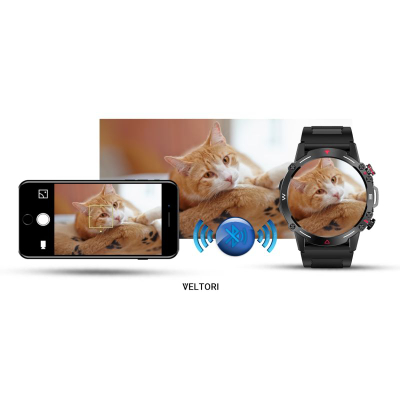 Ora inteligjente Veltori VT110-1, ekran 1.43" AMOLED, IP68, rrip silikoni i zi