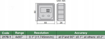 Електронски нивел и агломер Инsize 2170-1, 4×90°, дигитален екран