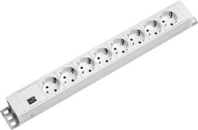Prizë zgjatese rack Bachmann 19", 8 dalje SCHUKO, 1U, e zezë