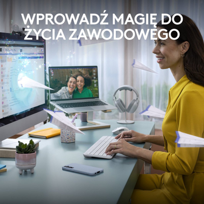 Тастатура Logitech Signature Slim MK950 + глувче (920-012491), бела боја