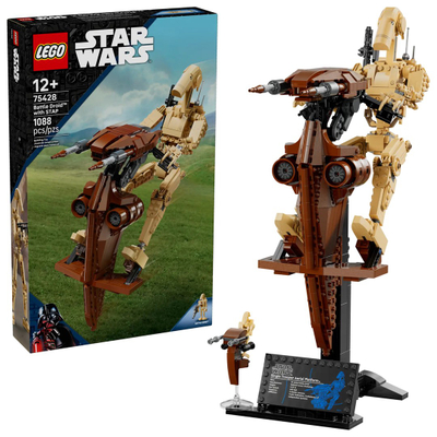 Figurë ndërtimi LEGO Star Wars Battle Droid with STAP, model koleksionues, për ekspozim, shumëngjyrësh