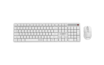 Set tastierë dhe mi Gembird Silent Key Pro KBS WMS 01, pa kabllo 2.4 GHz, layout US, i bardhë