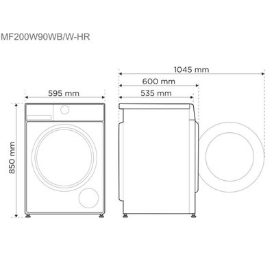 Rrobalarëse Midea MF200W90WB/W-HR 1400RPM 9 kg