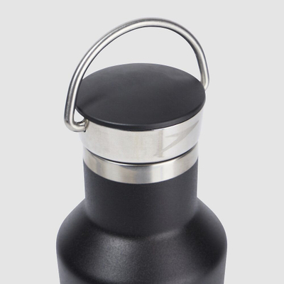 Shishe uji metalike Metal Water Bottle Black, e izolume, çelik inoksi, e zezë