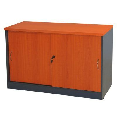 Dolap anësor zyre HomeMarkt HM2012.03, 100x45x69 cm, me dyer rrëshqitëse, ngjyrë qershi