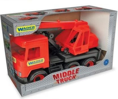 Kamion lodër Wader Middle Truck, vinç ndërtimi, i kuq