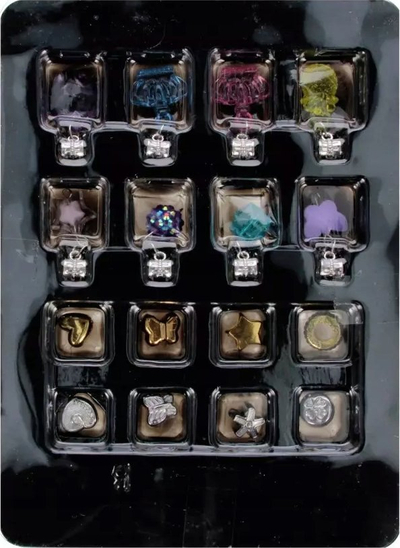 Set lodrash bizhuteri Mega Creative Jewellery Collection, për byzylykë edhe varse, me kuti, rozë