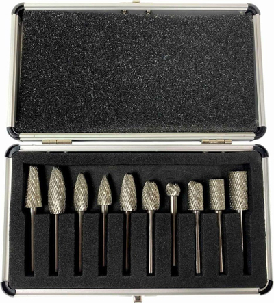 Set freza metali pa markë, 10 copë, bosht 6 mm, ngjyrë argjendtë