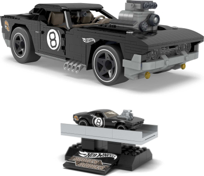 Set ndërtimi Hot Wheels Mega Rodger Dodger, 1011 copa, me makinë die cast, e zezë
