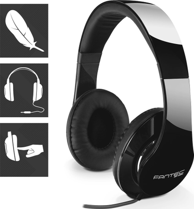 Kufje FANTEC SHP-250 AJ-WT, 40mm, 3.5mm, të zeza