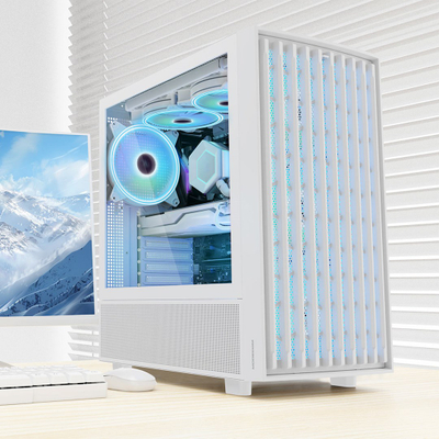 Kuti kompjuteri MODECOM Breeze ARGB Flow, Midi Tower, 4 ventilatorë 140mm, e bardhë