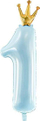 Balonë folje PartyDeco numri 1, 30x90cm, blu