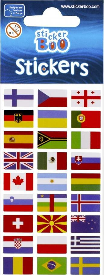 Stickerë STICKERBOO Flags of Countries, 66x180 mm, shumëngjyrëshe