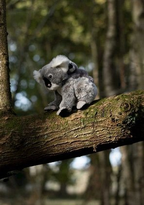 Lodër pelushi Animigos Koala With Baby, me bebe, gri