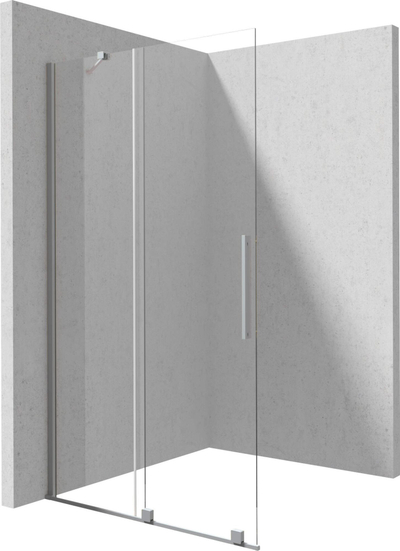 Mur dushi Deante Walk-in Sliding, xham 6mm TOTALWHITE, derë rrëshqitëse, transparent
