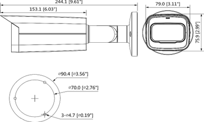 Kamerë sigurie Dahua HAC-HFW2241TU-A-03, 2MP, lente 3.6mm, IP67, e bardhë