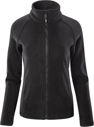 Bluzë polar për goca Hi-Tec Lady Harriet Fleece, me zinxhir komplet, me jakë të lartë, e zezë